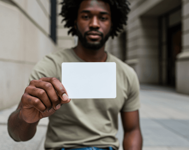 Person holding prepaid card